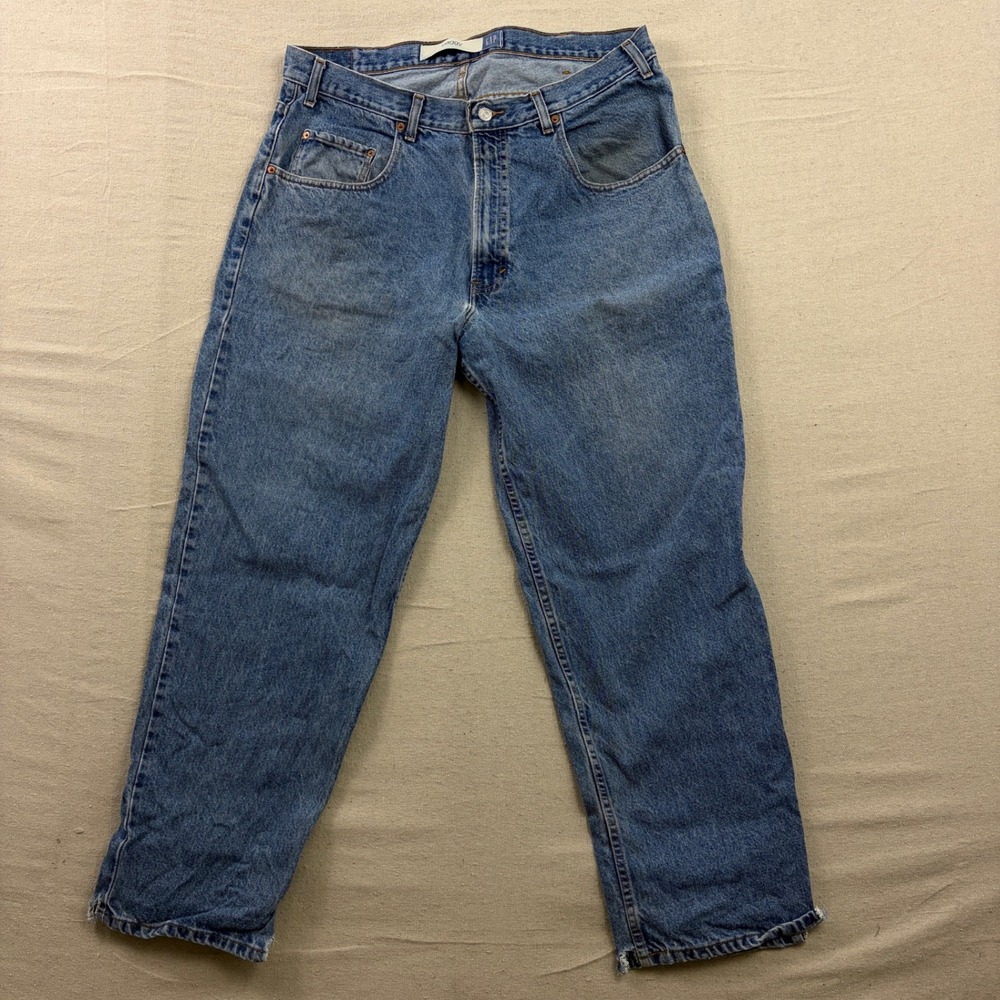 Gap Baggy Fit Jeans Mens‎ 38x30 Blue Vintage 90s Y2K Wide Leg Denim Medium Wash